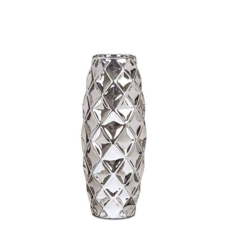 Ваза для цветов MIRROR SILVER, керамика, 32