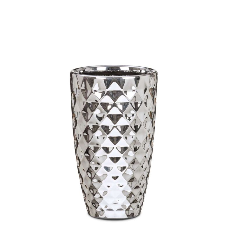 Ваза для цветов MIRROR SILVER, керамика, 20