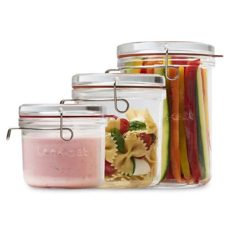 Набор банок с бугельным замком, Lock-eat, 3 шт/уп, (0,5 л., 0,75 л., 1 л.)