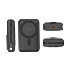 Power Bank Aspor A386 Magnetic Wireless 20000mAh (USB/Type-C/22.5W)- чорний (900182)