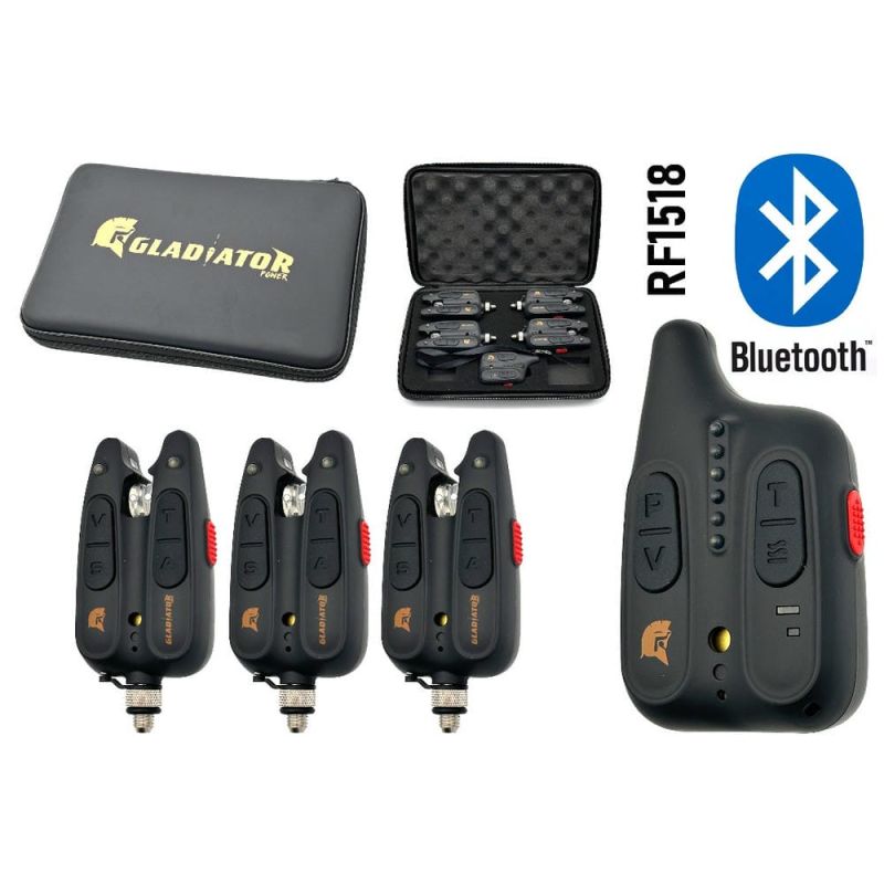 Набор сигнализаторов GLADIATOR BL1518 3+1 Black с пейджером+BLUETOOTH Набор сигнализаторов GLADIATOR BL1518 3+1 Black с пейджером+BLUETOOTH