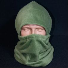 Шапка и бафф из флиса Kirasa 240 олива. 55-58 (Арт KI821)