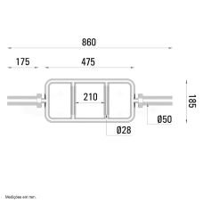 Гриф для штанги рамка с параллельным хватом Toorx Max 300 Kg Power Training 86 см 50 мм (BCO-86)