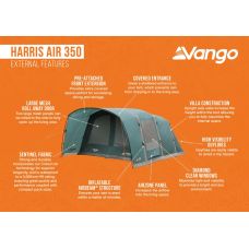 Намет тримісний Vango Harris Air 350 Mineral Green  (TETHARRAI000001)