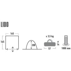 Палатка High Peak Lido Light Grey/Dark Grey/Blue (14012)