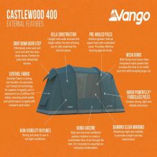 Палатка четырехместная Vango Castlewood 400 Package Mineral Green (TETCSLWOD000001)