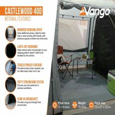 Палатка четырехместная Vango Castlewood 400 Package Mineral Green (TETCSLWOD000001)