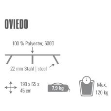 Кровать раскладная High Peak Oviedo Dark Grey/Blue (44160)