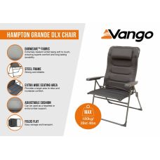 Стул кемпинговый Vango Hampton Grande DLX Chair Excalibur (CHRHAMPTOE27A3T)