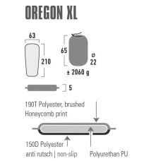 Коврик самонадувающийся High Peak Oregon XL 5 cm Citronelle (41126)
