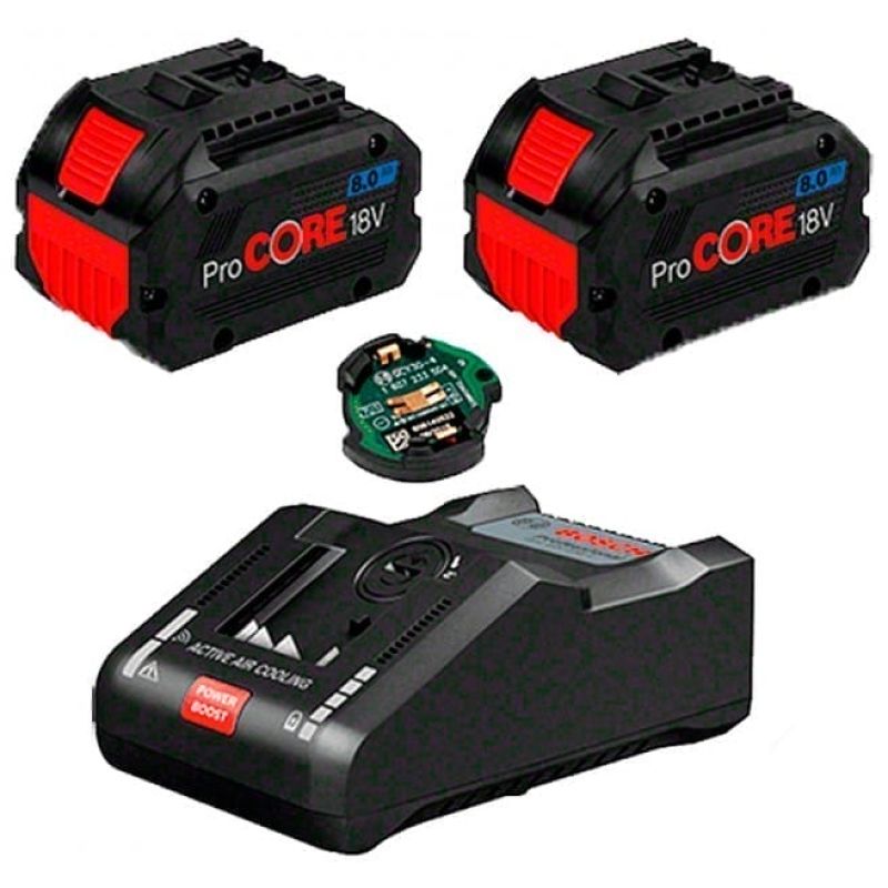 2 акумулятори Bosch ProCORE18V 8.0Ah + ЗУ GAL 18V-160 C + GCY 30-4 (1600A016GP) 2 акумулятори Bosch ProCORE18V 8.0Ah + ЗУ GAL 18V-160 C + GCY 30-4 (1600A016GP)