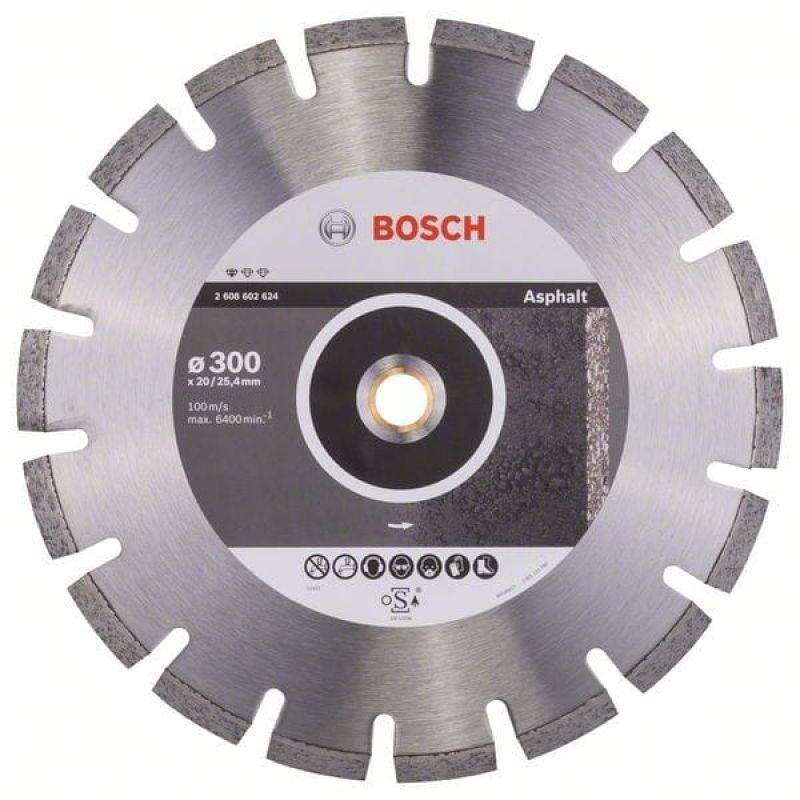 Алмазный отрезной круг Bosch Standard for Asphalt 300 x 20/25.4 x 2.8 x 10 mm (2608602624)