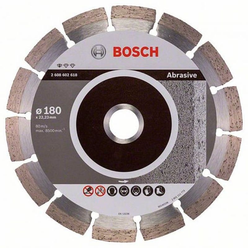 Бриллиантовый диск Bosch Standard for Abrasive, 180x22,23x2x10 мм (2608602618)