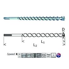 Свердло по бетону Bosch SDS-max 20х1200х1320 Speed X (2608586769)