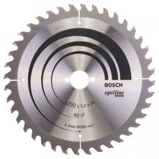 Пильный диск по дереву Bosch Optiline Wood 250 мм 40 зубов (2608640728)