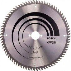 Пильный диск Bosch Optiline Wood 250×3,2×30 мм, 80 VW (2608640660)