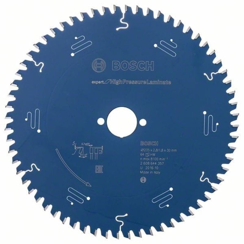 Пиляльний диск Bosch Expert for High Pressure Laminate 235x30x2.8/1.8x64 T (2608644357)