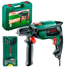 Дрель ударная Bosch UniversalImpact 700 + Набор бит и сверл X-line 15 шт. (060313100F)