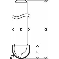 Фреза галтельная Bosch 12 мм, 24×15,9×57 мм, R12 (2608628473)