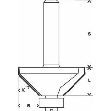 Фреза фасочна Bosch 8 мм, 15,65×44×18,5×61 мм 45 (2608629379)