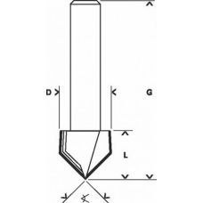 Фреза V-образная пазовая Bosch 8 мм, 12,7×10×44,5 мм 90 (2608629369)