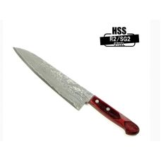 Нож кухонный Gyuto (Шеф) 210 мм лезвие, HRC63 дамаск, HSS R2, HONMAMON (4582243651745)
