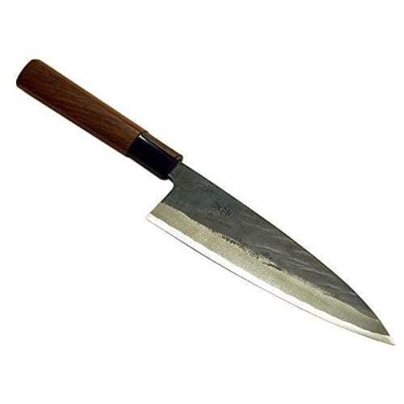 Нож кухонный Funayuki 165 мм, широкий, HRC61, Aogami steel #1, ручка орех, HONMAMON (4582243650212)