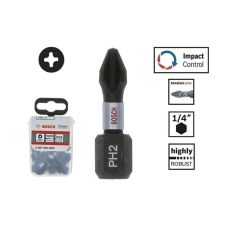 Біта хрестоподібна Bosch Impact Control PH2x25 мм, 10 шт (2607002803)