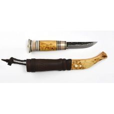 Нож Erapuu Puukko Curly Birch 95, 80CrV2, рукоятка - оленьий рог и карельская береза (14566)