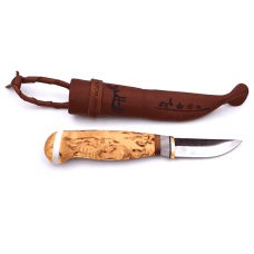  Ніж LAPPI Puukko 62, 80CrV2 62x18x3.2, руків'я - карельськая береза, чохол - шкіра (14210)