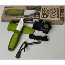 Ніж Morakniv Eldris 1.0 Colour Green (12633) + кресало, паракорд та застібка