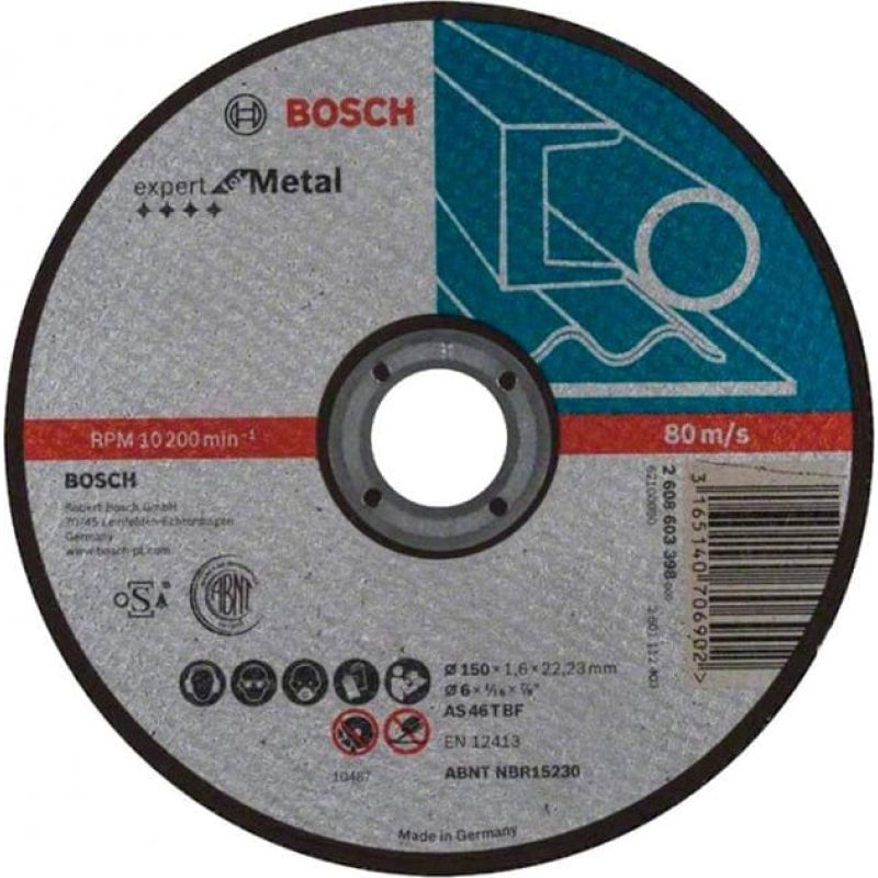 Круг отрезной Bosch Expert for Metal прямой 150×1,6 мм (2608603398)