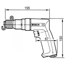 Пневматическое зубило Bosch + принадлежности в кейсе (0607560501)