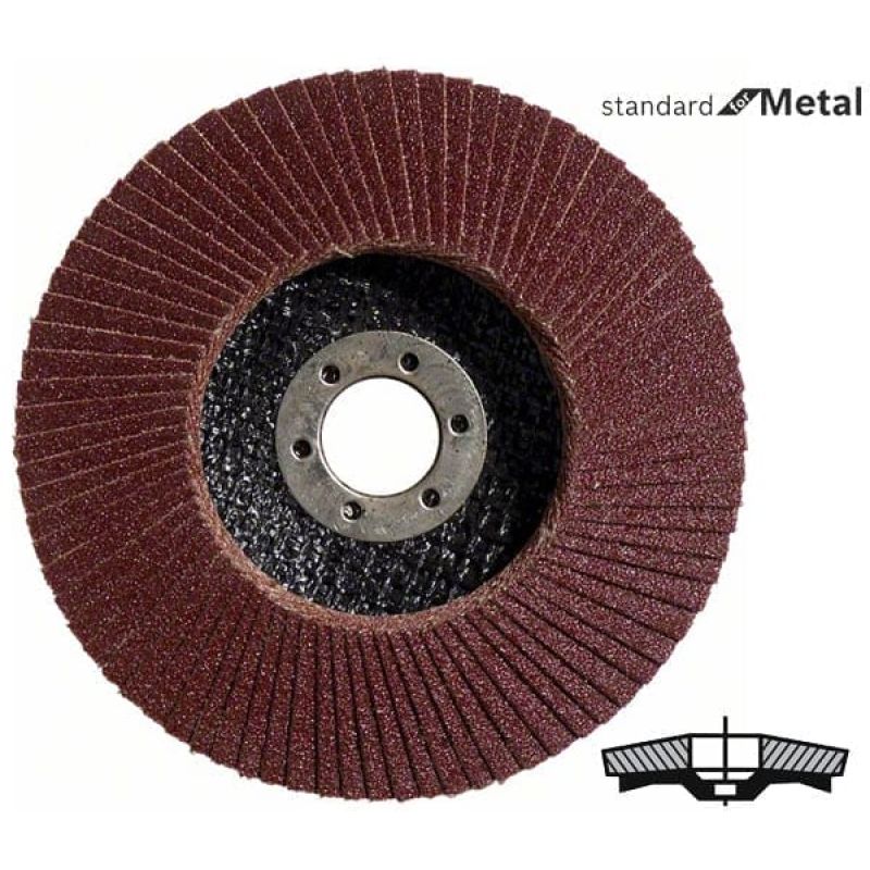 Круг шлифовальный лепестковый, Bosch K60 125 мм, Standard for Metal (2608603657)