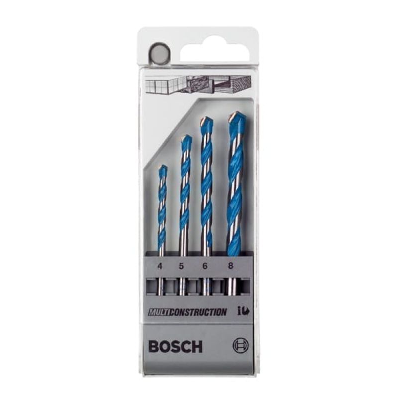 Набір універсальних свердел Bosch Multi Construction 4 шт. (4,5,6,8 мм) Набір універсальних свердел Bosch Multi Construction 4 шт. (4,5,6,8 мм)
