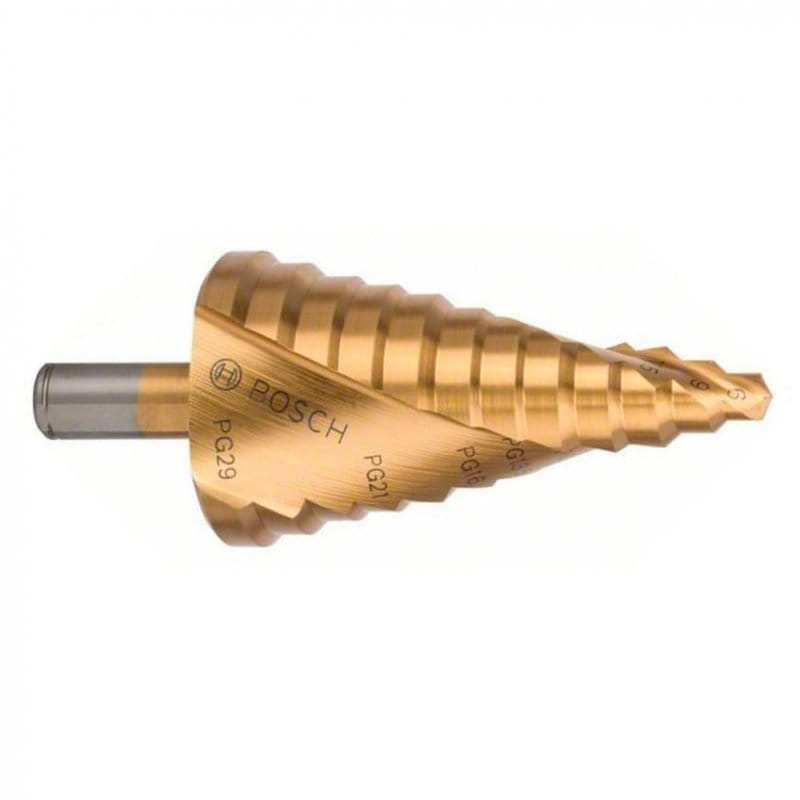 Ступенчатое сверло Bosch HSS-TiN, 12 ст., 6-37 мм, PG7-PG29 (2608587435)