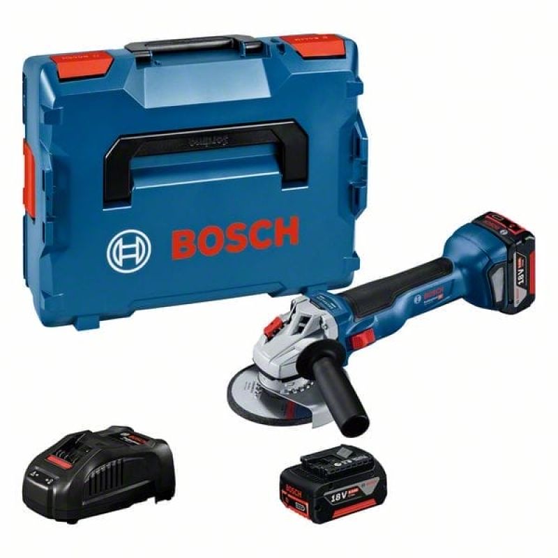 Акумуляторна безщіткова кутова шліфувальна машина Bosch GWS 18V-10 (06019J4004) (2x GBA 5A/ч) Акумуляторна безщіткова кутова шліфувальна машина Bosch GWS 18V-10 (06019J4004) (2x GBA 5A/ч)