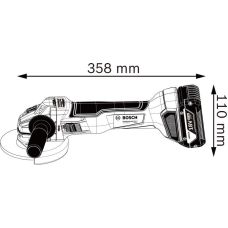Акумуляторна безщіткова кутова шліфувальна машина Bosch GWS 18V-10 (06019J4004) (2x GBA 5A/ч)